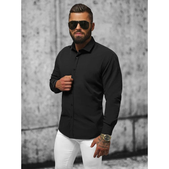 Milānas krekls melnā krāsā O/3777