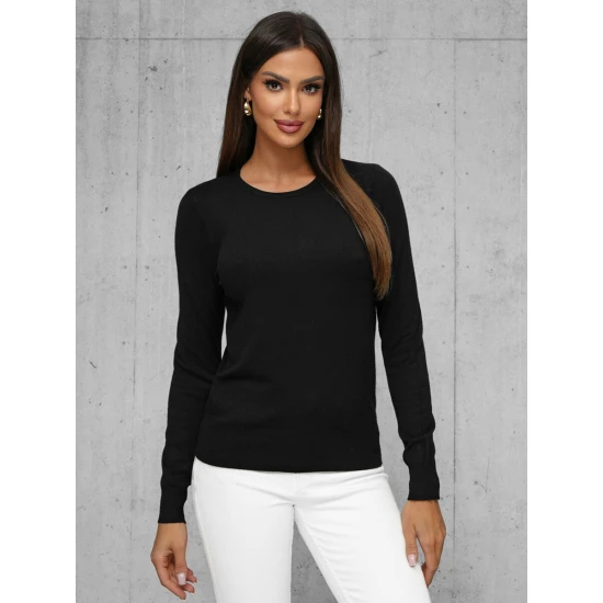 Sieviešu melns džemperis Stel JS/8005/9