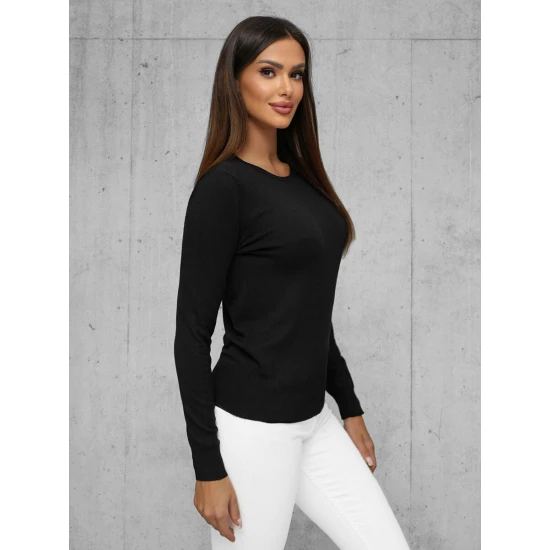 Sieviešu melns džemperis Stel JS/8005/9