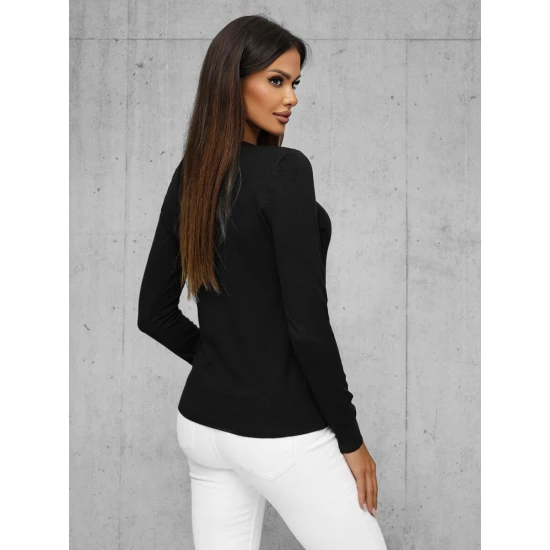 Sieviešu melns džemperis Stel JS/8005/9