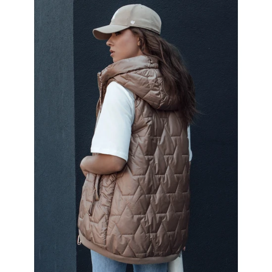 Sieviešu stepēta veste brūnā krāsā Aria TY4461