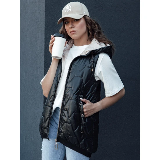 Sieviešu stepēta veste melnā krāsā Aria TY4462