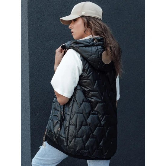 Sieviešu stepēta veste melnā krāsā Aria TY4462