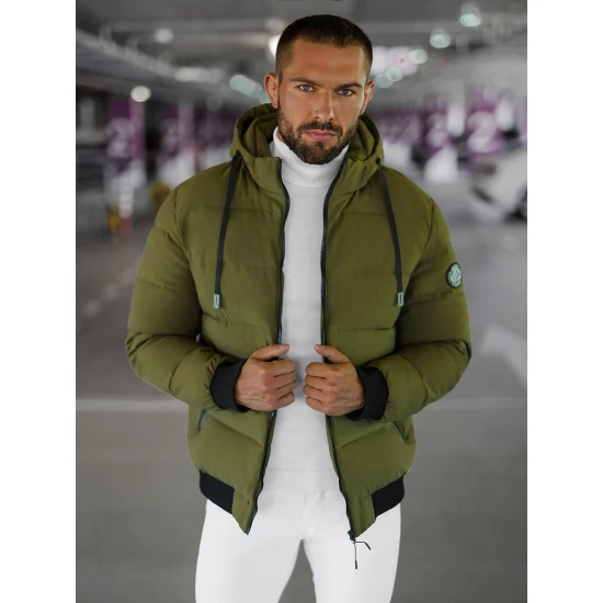 Vīriešu haki krāsas ziemas jaka Edi JS/31M5023/62Z