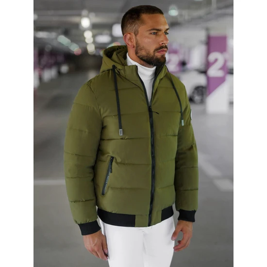 Vīriešu haki krāsas ziemas jaka Edi JS/31M5023/62Z