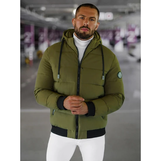 Vīriešu haki krāsas ziemas jaka Edi JS/31M5023/62Z