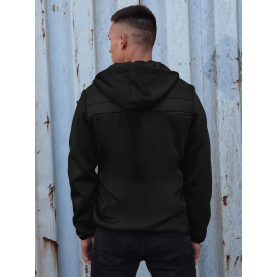 Vīriešu melna jaka ar oranžu detaļu Lucas TX4860