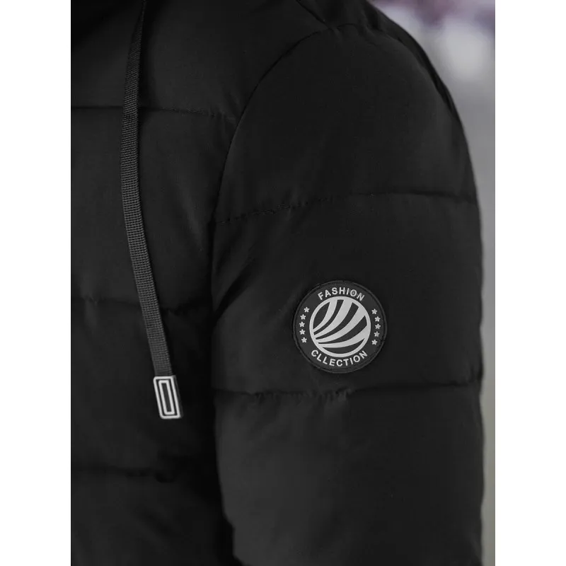 Vīriešu melna ziemas jaka Edi JS/31M5023/392Z