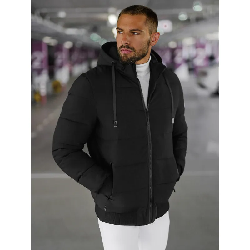 Vīriešu melna ziemas jaka Edi JS/31M5023/392Z