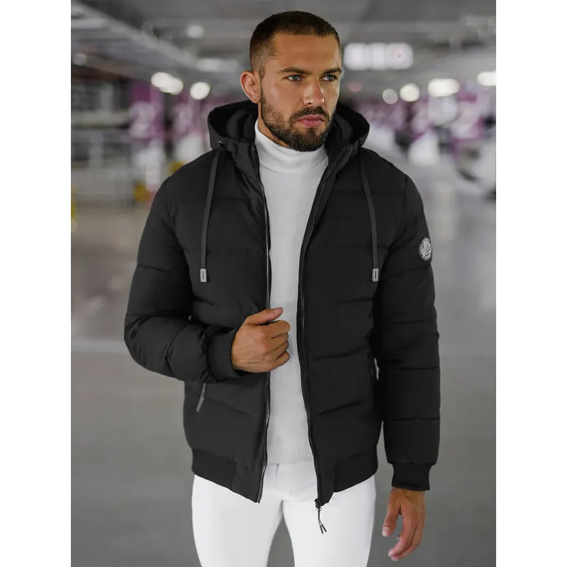 Vīriešu melna ziemas jaka Edi JS/31M5023/392Z