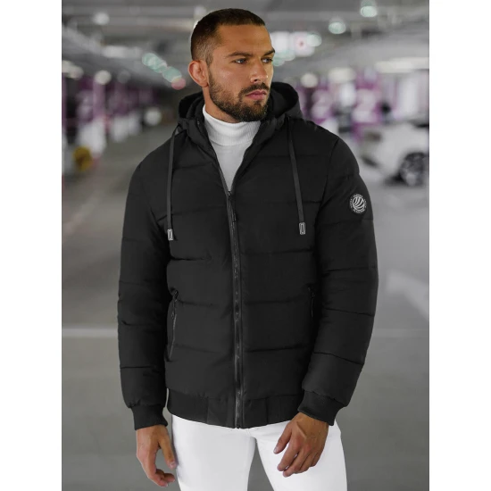 Vīriešu melna ziemas jaka Edi JS/31M5023/392Z