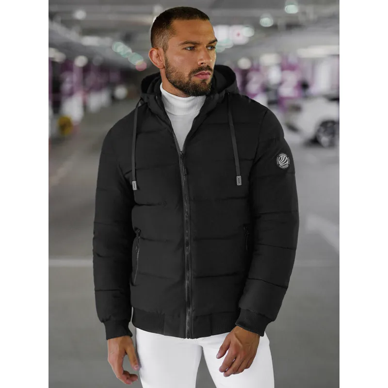 Vīriešu melna ziemas jaka Edi JS/31M5023/392Z