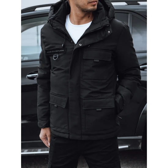Vīriešu melna ziemas jaka Teo TX4757