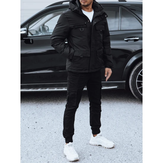 Vīriešu melna ziemas jaka Teo TX4757