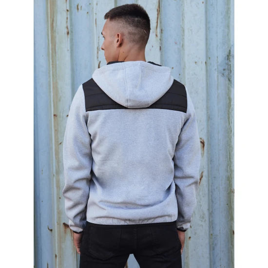 Vīriešu pelēka jaka ar zaļām detaļām Lucas TX4862