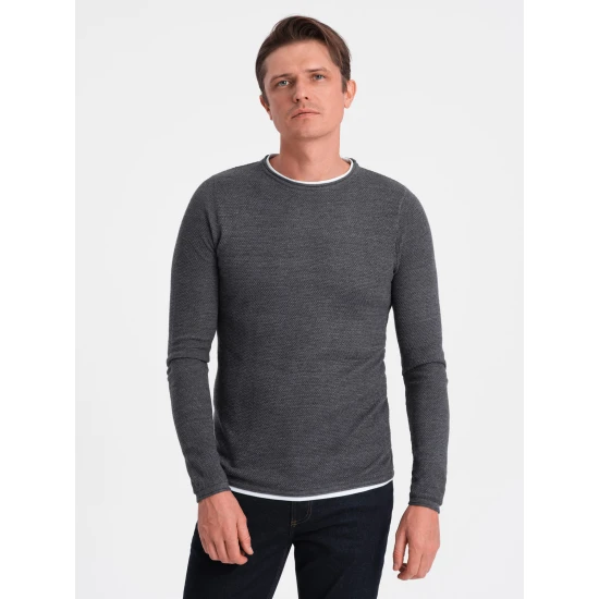 Vīriešu tumši pelēks džemperis Finn V8 OM-SWSW-0103