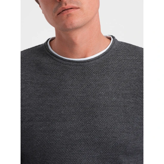 Vīriešu tumši pelēks džemperis Finn V8 OM-SWSW-0103