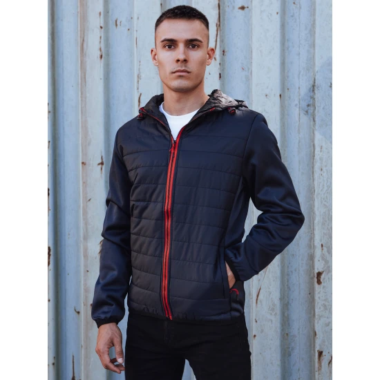 Vīriešu tumši zila jaka ar sarkanu detaļu Lucas TX4861