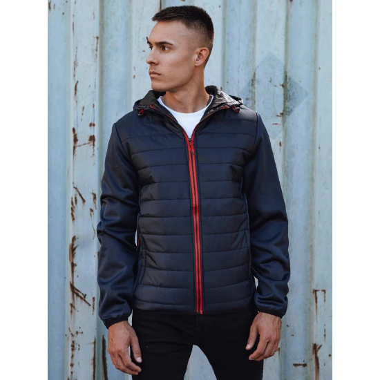 Vīriešu tumši zila jaka ar sarkanu detaļu Lucas TX4861