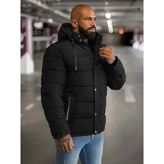 Vīriešu melna ziemas jaka Lorenzo JS/57M7503/392