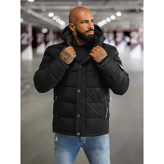 Vīriešu melna ziemas jaka Lorenzo JS/57M7503/392