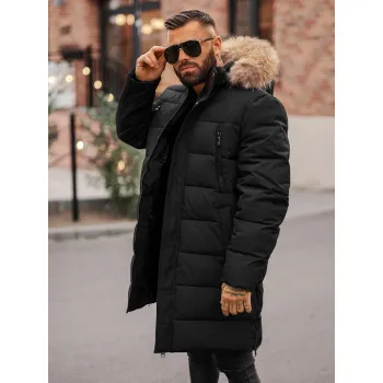 Vīriešu melna ziemas jaka Fred