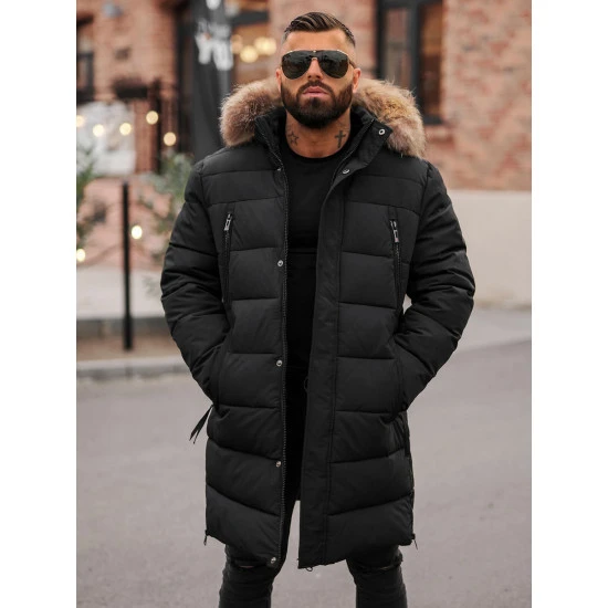 Vīriešu melna ziemas jaka Fred JS/25M9803/392