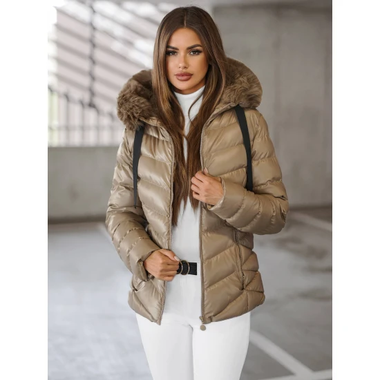 Brūna spīdīga jaka sievietēm Alexa JS/5M3138/62Z