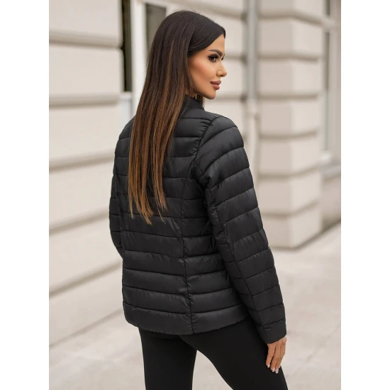 Melna stepēta jaka Sofia PLUS izmērs sievietēm