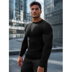 Melns vīriešu krekls ar garām piedurknēm Jamat