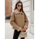 Sieviešu brūna ādas jaka ar kažokādu Maria JS/11Z8176
