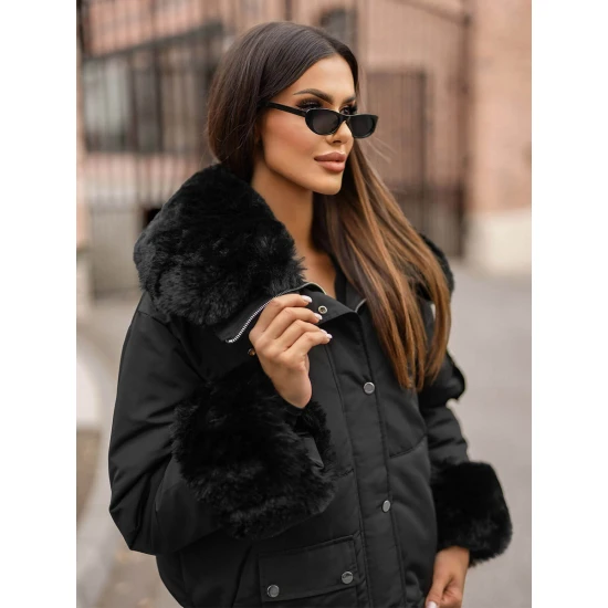 Sieviešu melna jaka Lara O/H833