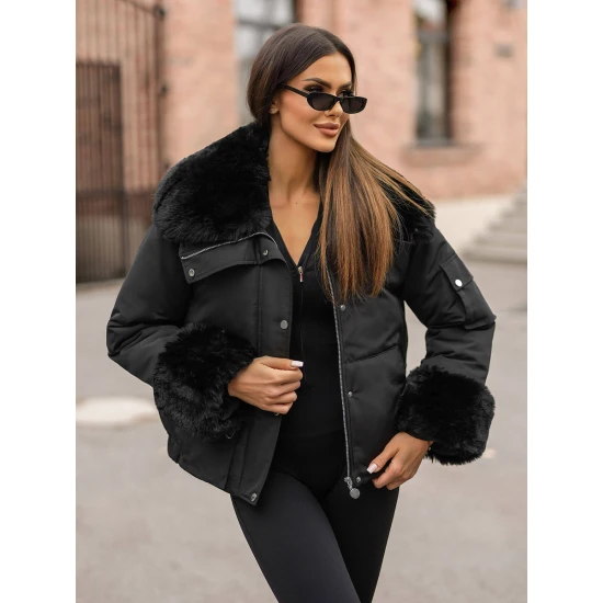 Sieviešu melna jaka Lara O/H833