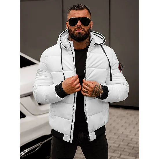Men's white winter jacket Martim JS/31M5031/281
