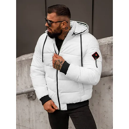 Men's white winter jacket Martim JS/31M5031/281