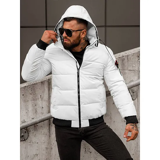 Men's white winter jacket Martim JS/31M5031/281