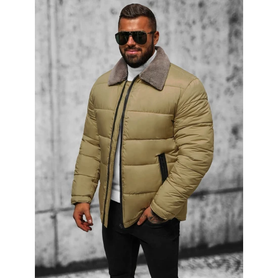 Vīriešu brūna stepēta jaka Andre JS/31M5010