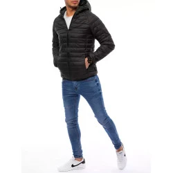 Vīriešu melna jaka Pedri