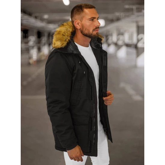 Vīriešu melna ziemas jaka Anton JS/5M779/392Z