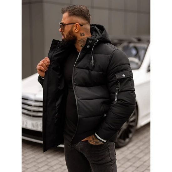 Vīriešu melna ziemas jaka Arte Ziemas jakas