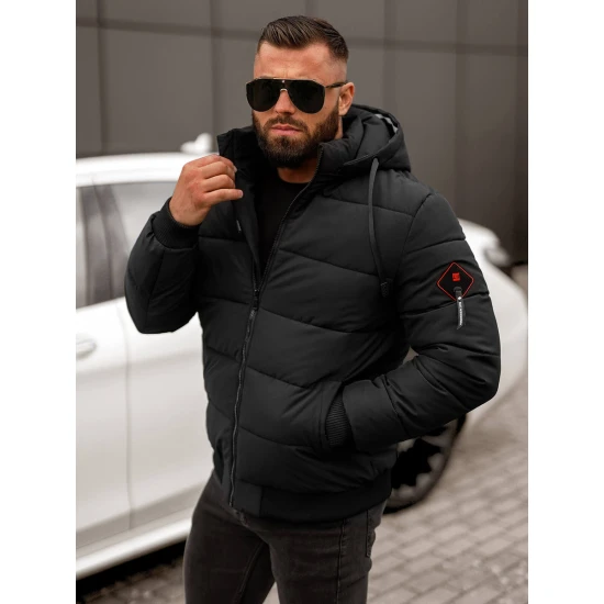 Vīriešu melna ziemas jaka Martim Ziemas jakas