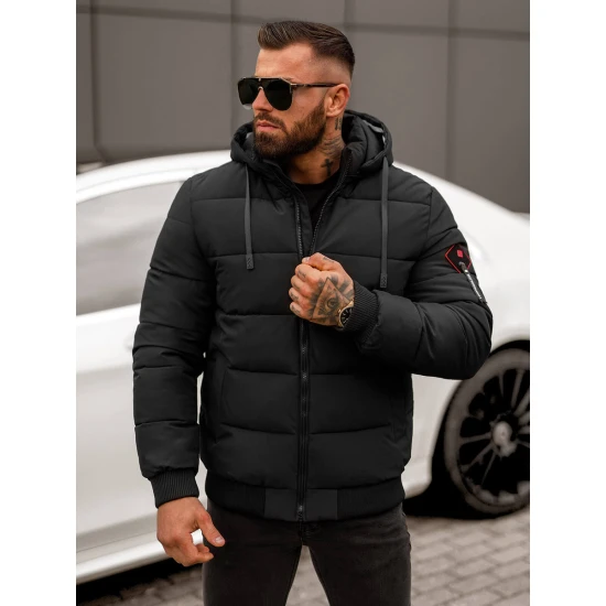 Vīriešu melna ziemas jaka Martim Ziemas jakas