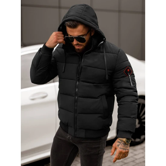 Vīriešu melna ziemas jaka Martim Ziemas jakas