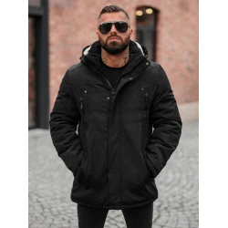 Vīriešu melna ziemas jaka Mason