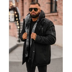 Vīriešu melna ziemas jaka Max