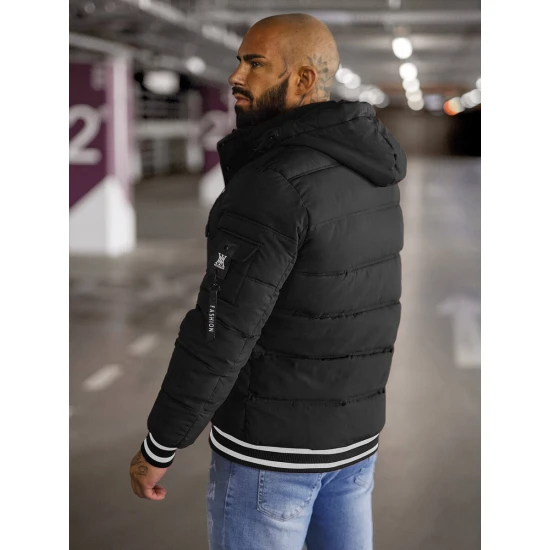 Vīriešu melna stepēta jaka Aibel JS/57M7501/392