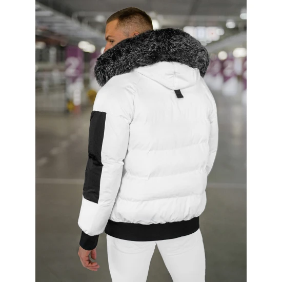 Vīriešu ziemas balta jaka Vitor O/M798Z