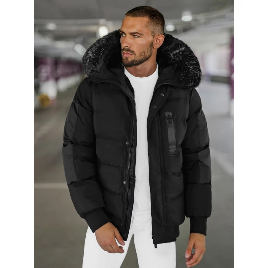 Vīriešu melna ziemas jaka Vitor O/M798Z