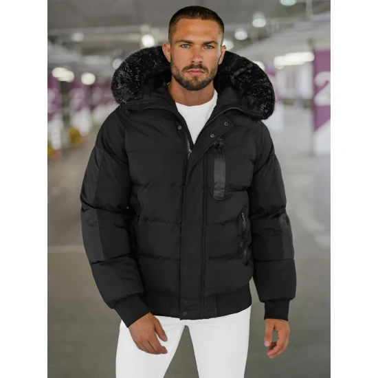 Vīriešu melna ziemas jaka Vitor O/M798Z