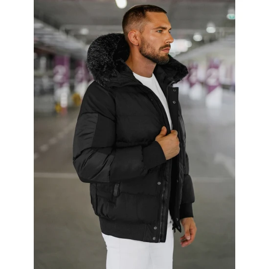 Vīriešu melna ziemas jaka Vitor O/M798Z